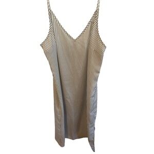 NWT A New Day Women's Striped V-Neck Sleeveless Dress Cream Navy Size M‎